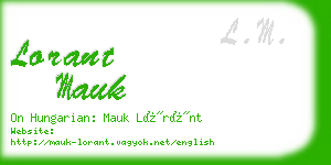 lorant mauk business card